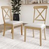 ChaletPosh Wooden Dining Chair With Warm Grey Cover (Set of 2) - 2 of 4