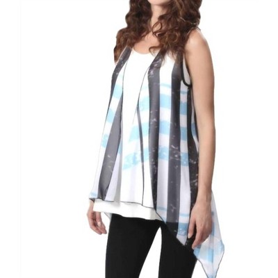 Women's Plaid Grid Waterfall Vest - ANGEL