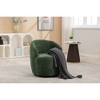 25.6'' Chenille Fabric Swivel Barrel Armchair with Ergonomic Backrest and Powder Coating Metal Ring - 2 of 4