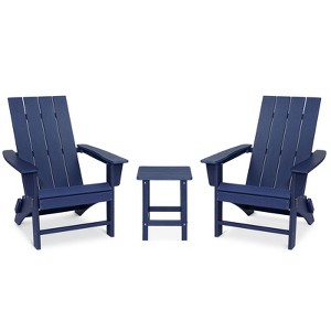 GARPROVM 2 Upgraded Folding HDPE Adirondack Chairs with Side Table Weather-Resistant For Outdoor - 1 of 4