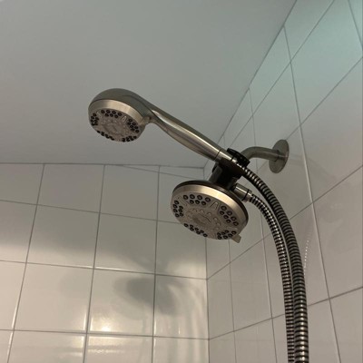 6+6 Power Pulse Dual Shower Head Brushed Nickel - Waterpik : Target