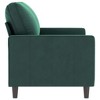 vidaXL 2-Seater Loveseat - Dark Green Velvet Settee with Sturdy Metal Frame - Cozy Foam Padded Couch for Living Room/Office - 3 of 4