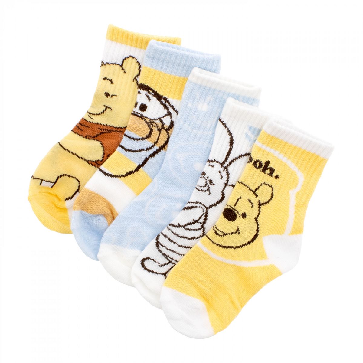 Kids Winnie the Pooh Ankle Socks 5-Pack with Pencil Case - thumbnail 2