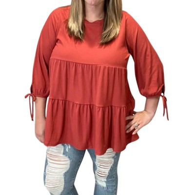 Women's Tiered With Sleeve Ties Top - honeyme