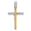 Black Bow Jewelry 14k Two Tone Gold, Polished Crucifix Pendant, 17 x 32mm - 3 of 4