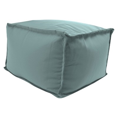 Outdoor Bean Filled Pouf/Ottoman In Sunbrella Cast Mist  - Jordan Manufacturing