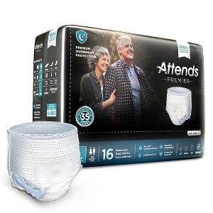Attends Premier Disposable Underwear Pull On with Tear Away Seams Large, ALI-UW30, Overnight - 1 of 2