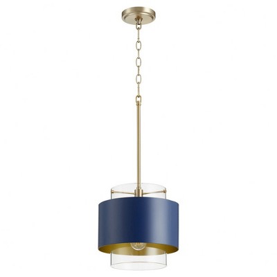Quorum Lighting 1 - Light Pendant in  Aged Brass/Blue