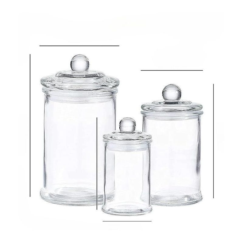 Whole Housewares Bathroom Canisters - Storage Container Jars - Set of 3, 3 of 4