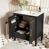TiramisuBest 30 Inch Bathroom Vanity with Ceramic Basin, Modular Sectional Sofa with Storage, Sideboard Buffet Style Design for Living Room - 2 of 4