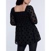 Women's Smocked Square Neck Long Sleeve Babydoll Maternity Top | Motherhood Maternity - 2 of 4