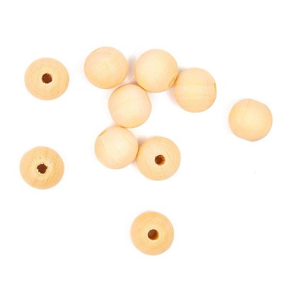 200pcs Unfinished Natural Birch Wood Beads 0.55" for Jewelry Making Craft DIY Necklaces Decoration