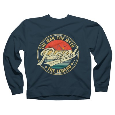 Adult Design By Humans Vintage Sunset Papi, The Man, Myth, Legend By COVI Sweatshirt