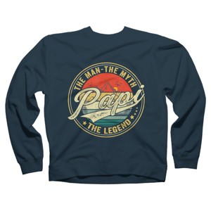 Adult Design By Humans Vintage Sunset Papi, The Man, Myth, Legend By COVI Sweatshirt - 1 of 2