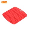 Unique Bargains Silicone Heat Resistant Non-slip Flexible Trivet Mats 6.9 x 6.9 Inch Red 2 Pcs - 3 of 3