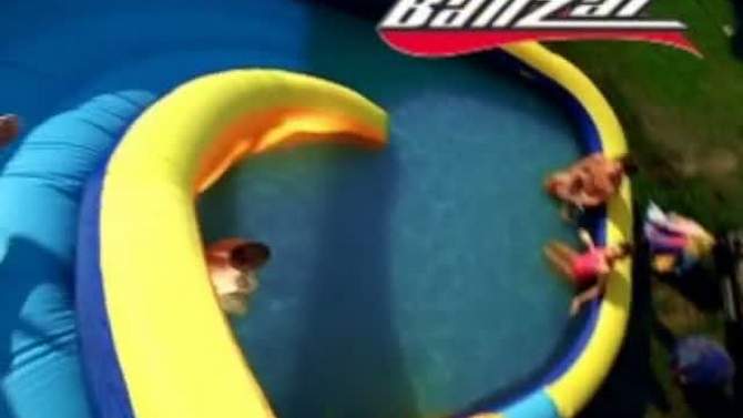 Banzai Sidewinder Falls Inflatable Outdoor Water Park Swimming Splash Pool, Slides, and Adventure Tunnel with Air Blower, Stakes, and Storage Bag, 2 of 7, play video