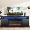 Parrot Uncle 68 in. Freestanding Fireplace TV Stand for TVs Up to 75 in. with 36 in. Electric Fireplace Insert in Black - 2 of 4