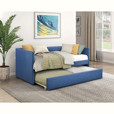 NicBex Twin Size Upholstery Size Daybed with Trundle,Sofa Bed Frame for Bedroom,Living Room,Apartment