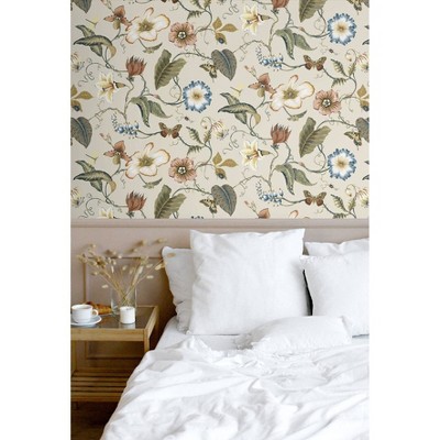 Alabaster Floral Peel and Stick Vinyl Wallpaper Roll