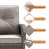 Buenhomino Outdoor 5 Pieces Coversation Set with Swivel Rocking Chair, Patio Furniture High Back Couch with Coffee Table for Porch Balcony Backyard - 4 of 4
