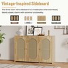 3-Door Sideboard Buffet Cabinet, Console Table, Sideboard Storage Cabinet With Artificial Rattan Doors And Metal Handles For Entryway Living Room - 4 of 4