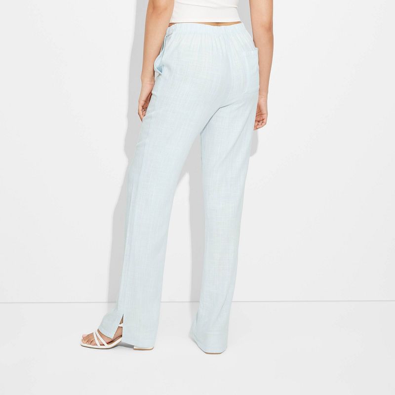 Women's Mid-Rise Wide Leg Relaxed Linen Pants - Wild Fable™, 4 of 5