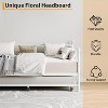 Twin Metal Daybed with Floral Headboard, Modern Sofa Bed Frame with Heavy-Duty Steel Slats, No Box Spring, for Living/Guest Room - 4 of 4