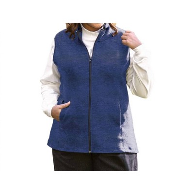 Women's Lyddie Sleeveless Zip Up Fleece Vest - Plus Size - On The Plus Side