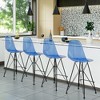 Minimalist Barstool with Durable Plastic Seat and Black Steel Base - Cresco Series by LeisureMod - image 3 of 4