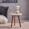 NAYSAYE Patio End Table Marina Side Table with Trendy Round Top for Modern Living Spaces, Multicolored, 15.75"*15.75"*16" - 2 of 4