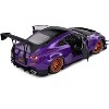 2022 Nissan Skyline GT-R (R35) Liberty Walk Body Kit 2.0 RHD Purple Met w/Black & Carbon Hood 1/18 Diecast Model Car by Solido - 4 of 4