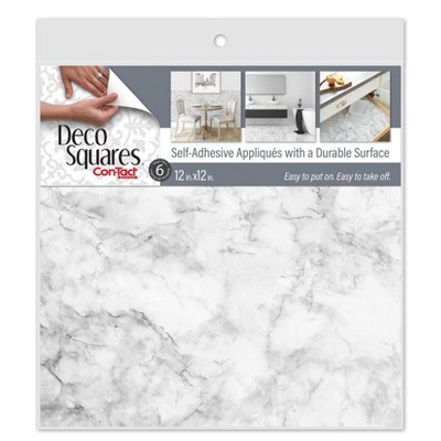 ConTact DecoSquares 6pk Adhesive Tiles - Carrara Marble