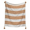 Orange Striped Hand Woven 50 x 60" Cotton Throw Blanket with Hand Tied Tassels - Foreside Home & Garden - 4 of 4