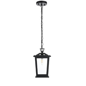 Elegant Lighting Berks 7 inch Outdoor Pendant in Black - 1 of 4