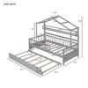 Twin Size House Bed w/2 Drawers and Storage Shelves, Wood Family Bed with Roof & Fence Rails Playhouse Tent Bed Frame, Multiple-Function Daybed - 3 of 4