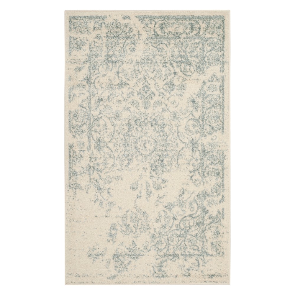 3'x5' Medallion Accent Rug Ivory/Slate - Safavieh