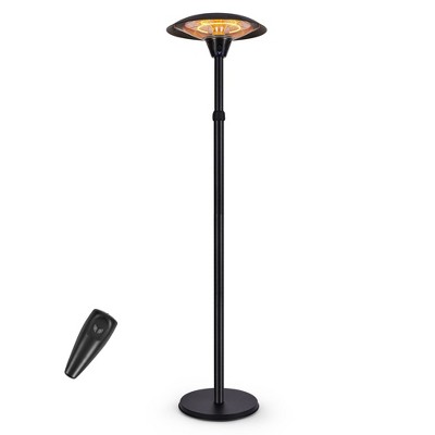 ZACHVO 3 Heat Settings (MAX 1500W) Adjustable Electric Patio Heater with Remote Control, Height Adjustable, IPX4 Shower Proof