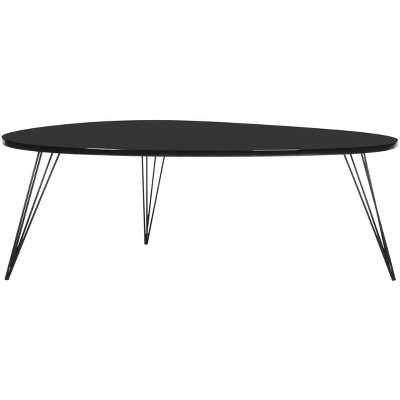 Wynton Triangular Black Wood & Iron Coffee Table - 44"W