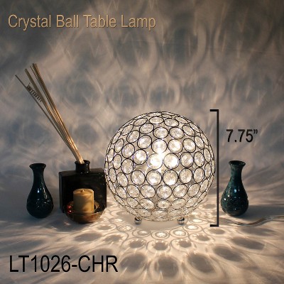 Chrome Crystal Ball Sequin Table Lamp for Kids Nursery