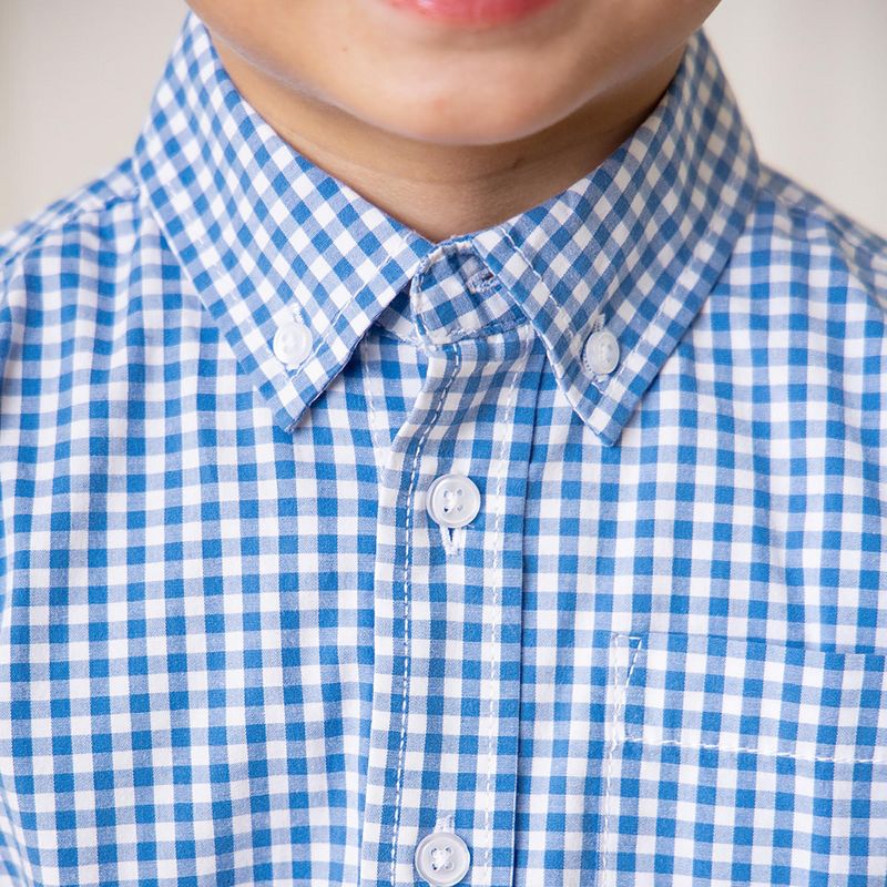 Hope & Henry Boys' Organic Poplin Long Sleeve Button Down Shirt, Kids, 3 of 7