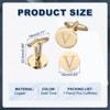 Unique Bargains Copper Engraved Initial Men's Cufflinks Gold 2 Pcs - 2 of 4