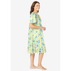 Dreams & Co. Plus Size Short Floral Print Cotton Gown - 4 of 4