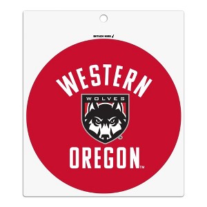 Western Oregon University Wolves Logo Automotive Car Refrigerator Locker Vinyl Circle Magnet - 1 of 4