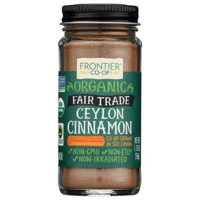 Frontier Co-Op Organic Ceylon Cinnamon Ground 1.76 oz Jar.