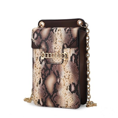 MKF Collection Yael Snake embossed Vegan Leather Phone Crossbody Bag by Mia K