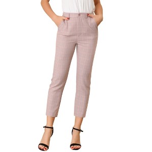 INSPIRE CHIC Women's High Waist Elastic Back Two Slant Pockets Office Work Ankle Pants - 1 of 4
