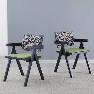 GDFStudio Chardean Fabric Upholstered Rubberwood Dining Chairs (Set of 2) - 1 of 4