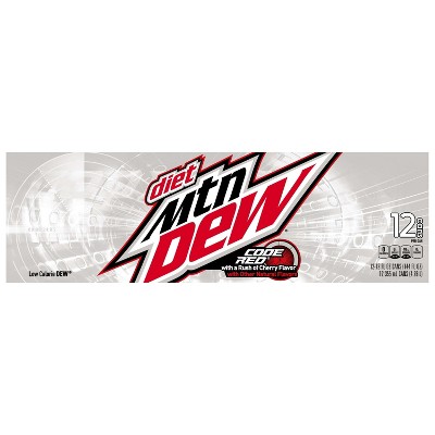 Diet Mtn Dew Diet Mountain Dew Code Red Soda - 12pk/12 fl oz Cans ...