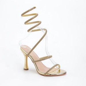 Berness Women's Alexandra Rhinestone Wrap Strap Heels - 1 of 4