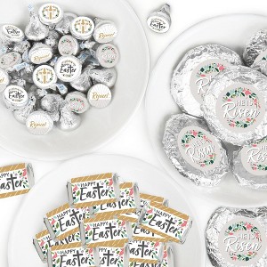 Big Dot of Happiness Religious Easter - Mini Candy Bar, Round Candy, & Circle Stickers - Christian Holiday Party Candy Favor Sticker Kit - 304 Pieces - 1 of 4